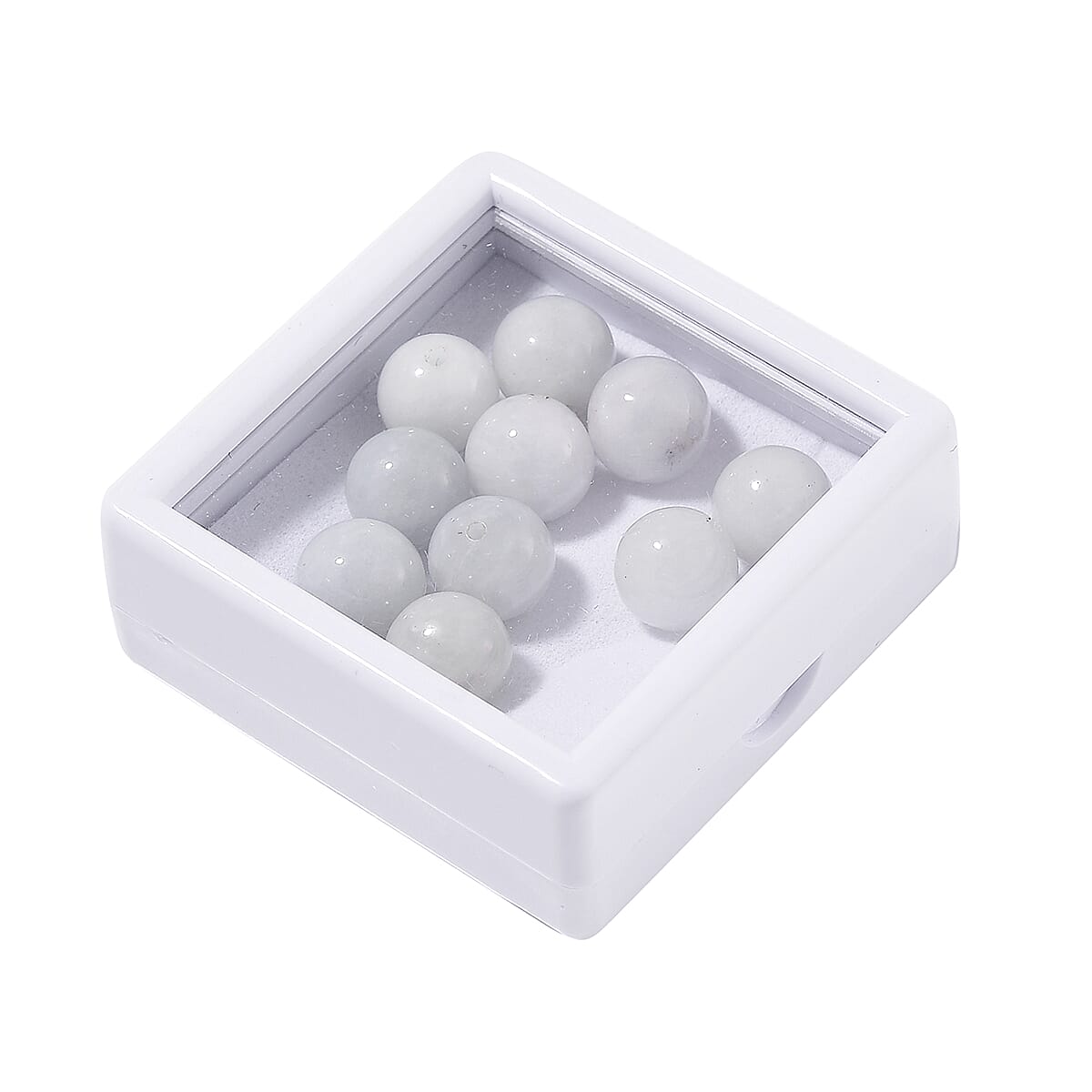 Set of 10pcs Natural Jade 7-8mm Beads 50.00 ctw