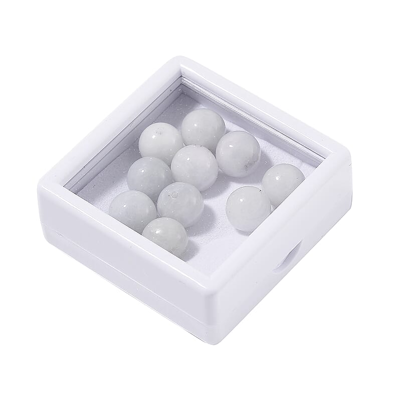 Set of 10pcs Natural Jade 7-8mm Beads 50.00 ctw