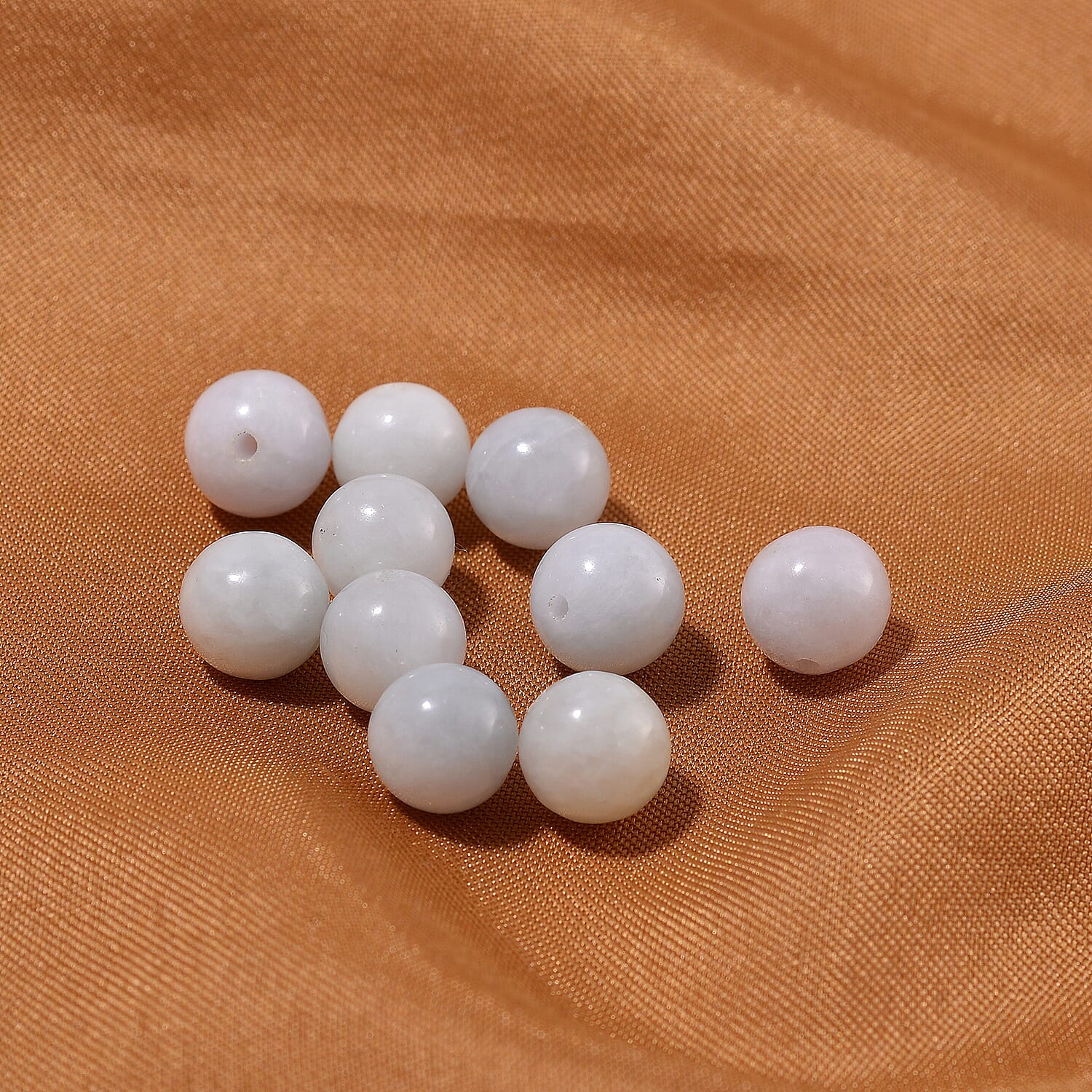 Set of 10pcs Natural Jade 7-8mm Beads 50.00 ctw