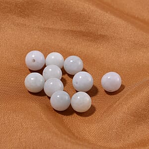Set of 10pcs Natural Jade 7-8mm Beads 50.00 ctw