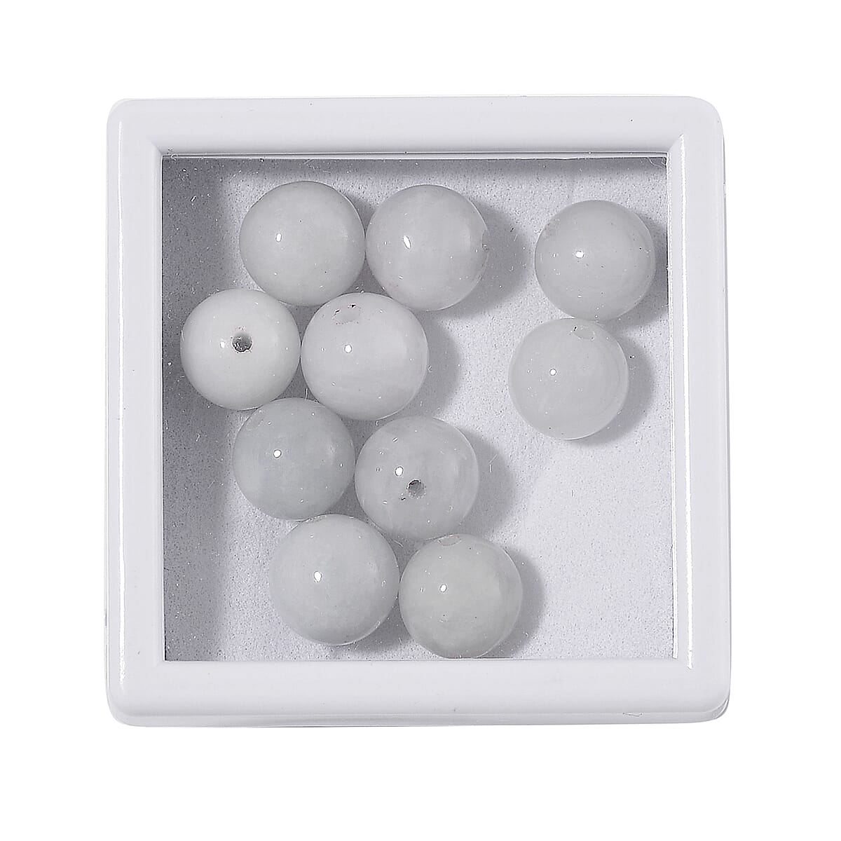 Set of 10pcs Natural Jade 7-8mm Beads 50.00 ctw