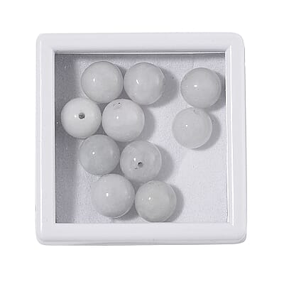 Set of 10pcs Natural Jade 7-8mm Beads 50.00 ctw