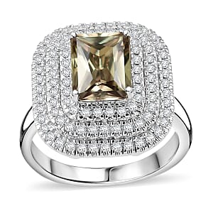 950 Platinum  AAAA  Turkizite   White Diamond  EF, VS Main Stone With Side Stone Ring ,  Platinum Wt. 8.5 g 4.27 ctw