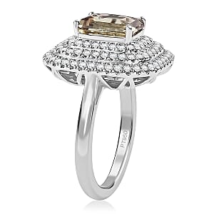 Rhapsody 950 Platinum AAAA Turkizite, Diamond (E-F, VS) Ring (Size 7) 3.59 ctw