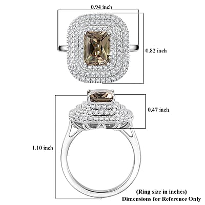 Rhapsody 950 Platinum AAAA Turkizite, Diamond (E-F, VS) Ring (Size 7) 3.59 ctw