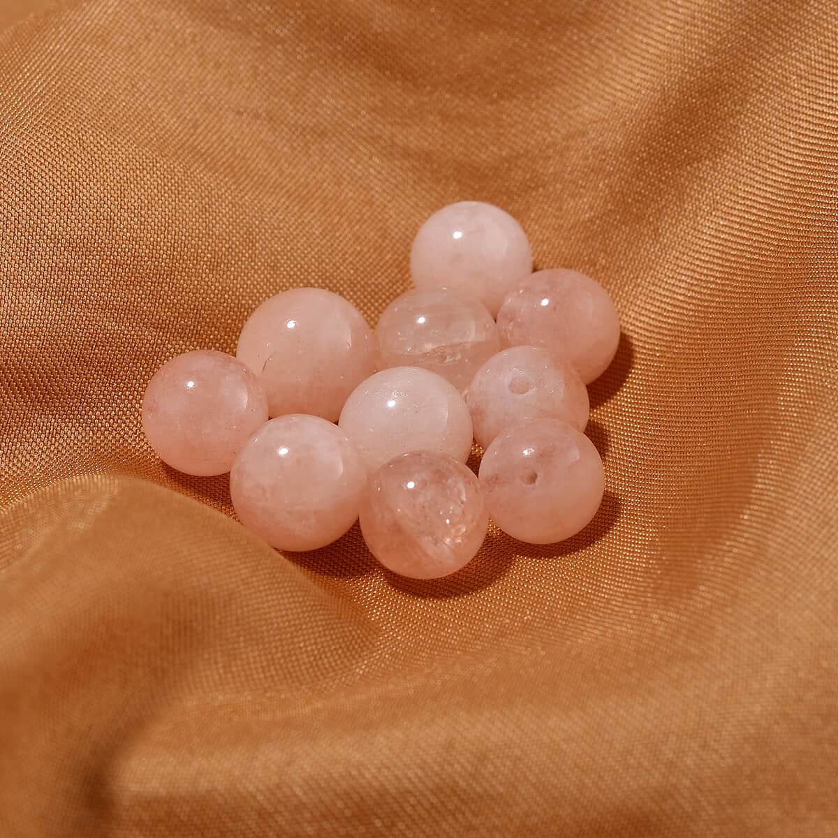 Set of 10pcs Marropino Morganite 8-9mm Beads 50.00 ctw image number 1