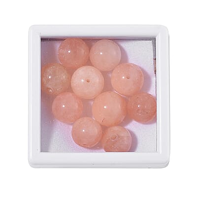 Set of 10pcs Marropino Morganite 8-9mm Beads 50.00 ctw