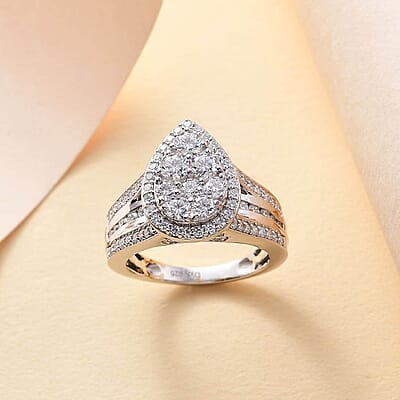 Luxuriant Lab Grown Diamond E-F VS 2.00 ctw Pear Shape Ring in Rhodium Over Sterling Silver (Size 6.0)