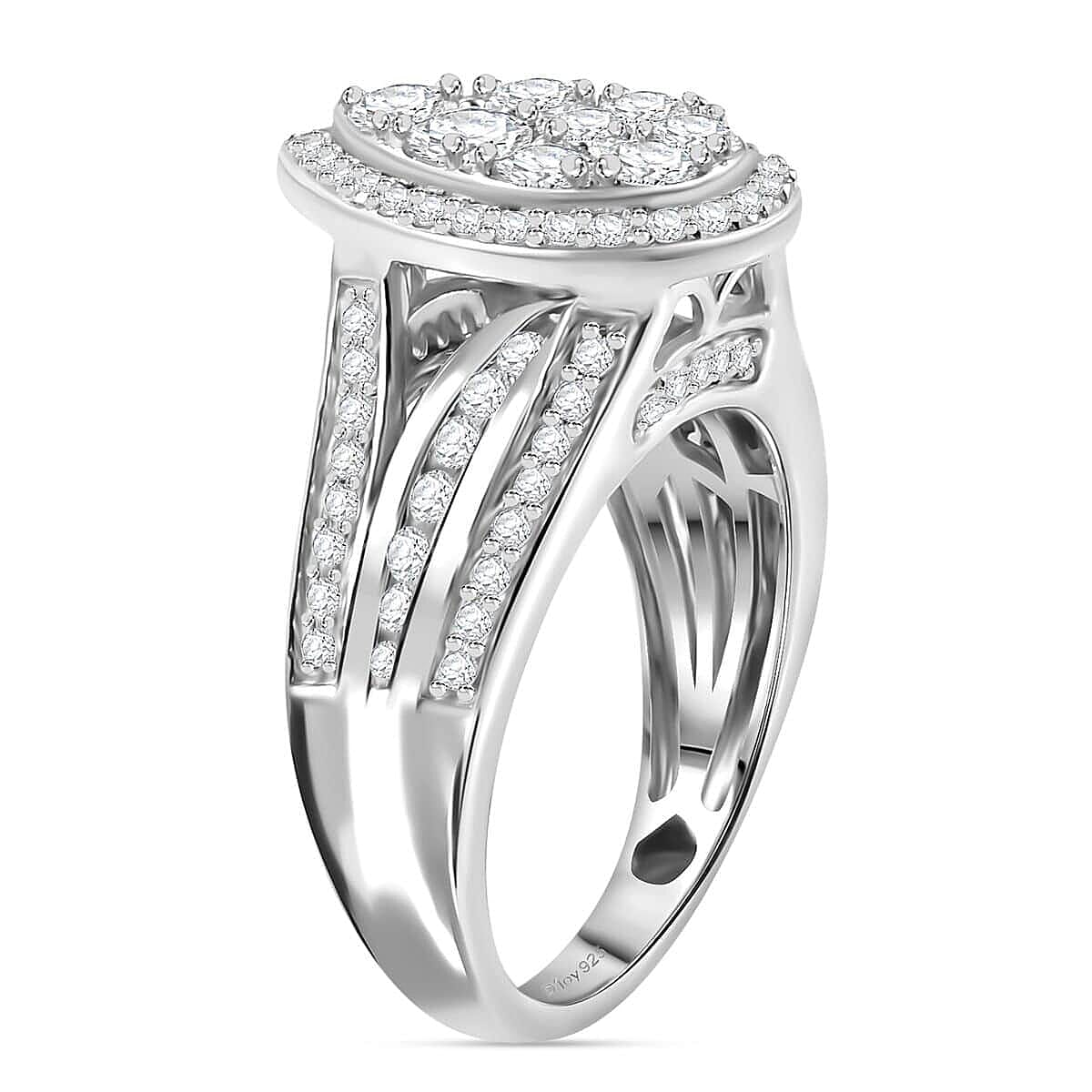 Luxuriant Lab Grown Diamond E-F VS 2.00 ctw Pear Shape Ring in Rhodium Over Sterling Silver (Size 6.0)