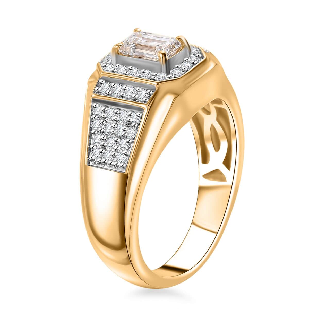 Luxuriant Lab Grown Diamond 1.50 ctw Men's Ring in 18K Vermeil Yellow Gold Over Sterling Silver (Size 10.0) (Del. in 10-12 Days) image number 3