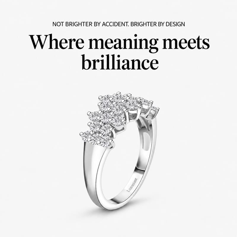 Luxuriant Lab Grown Diamond G-H SI 1.00 ctw Cluster Ring in Rhodium Over Sterling Silver (Size 10.0)