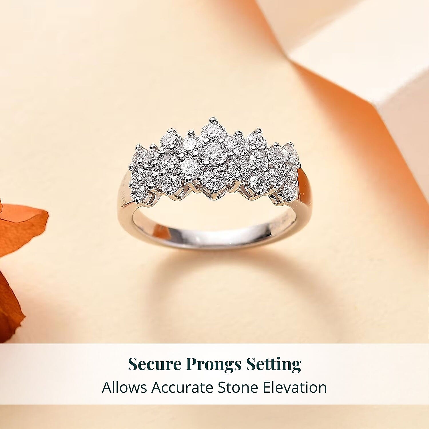 Luxuriant Lab Grown Diamond G-H SI 1.00 ctw Cluster Ring in Rhodium Over Sterling Silver (Size 6.0)