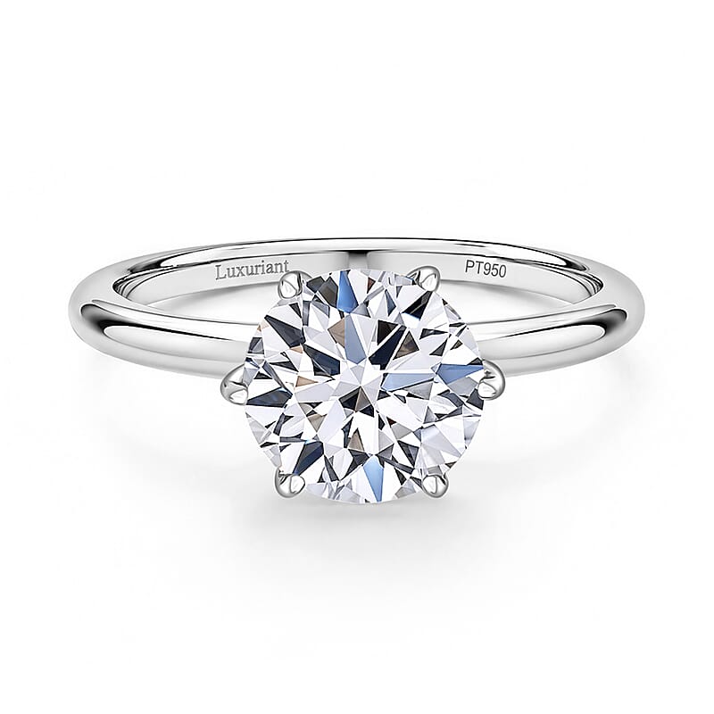 IGI Certified Luxuriant Lab Grown Diamond G VS2 3.00 ctw Solitaire Ring in 950 Platinum (Size 10.0) 4.25 Grams