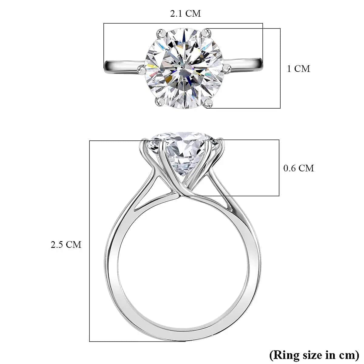 Luxuriant Lab Grown Diamond E-F VS 3.00 ctw Solitaire Ring in 950 Platinum 4.25 Grams (Del. in 10-12 Days) image number 6