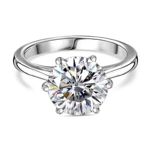 Luxuriant Lab Grown Diamond E-F VS 3.00 ctw Solitaire Ring in 950 Platinum (Size  5.0)  4.25 Grams