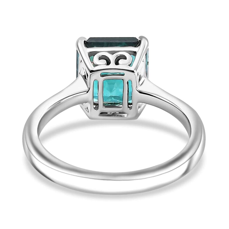 Certified & Appraised Rhapsody 950 Platinum Asscher Cut AAAA Pirineu Lagoon Tourmaline Solitaire Ring (Size 10.0) (5 g) 3.10 ctw