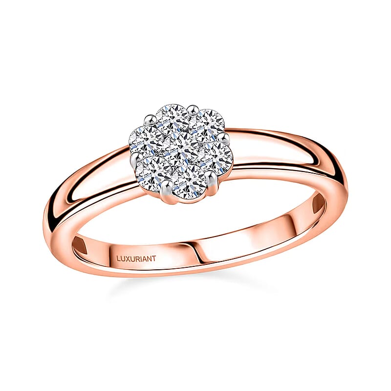 Luxuriant Lab Grown Diamond G-H SI 0.33 ctw Ring in 18K Vermeil Rose Gold Over Sterling Silver (Size 10.0)