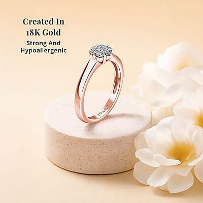 Luxuriant Lab Grown Diamond G-H SI 0.33 ctw Ring in 18K Vermeil Rose Gold Over Sterling Silver (Size 10.0)