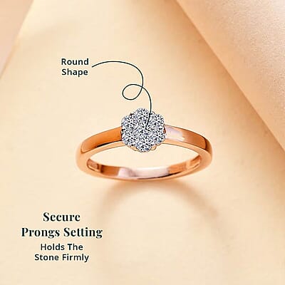 Luxuriant Lab Grown Diamond G-H SI 0.33 ctw Ring in 18K Vermeil Rose Gold Over Sterling Silver (Size 10.0)