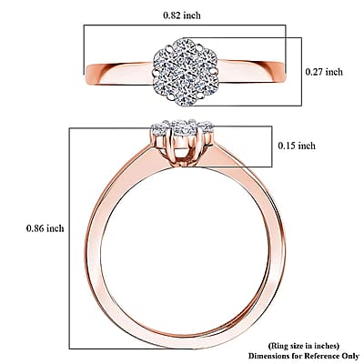 Luxuriant Lab Grown Diamond G-H SI 0.33 ctw Ring in 18K Vermeil Rose Gold Over Sterling Silver (Size 10.0)