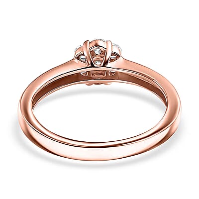 Luxuriant Lab Grown Diamond G-H SI 0.33 ctw Ring in 18K Vermeil Rose Gold Over Sterling Silver (Size 10.0)