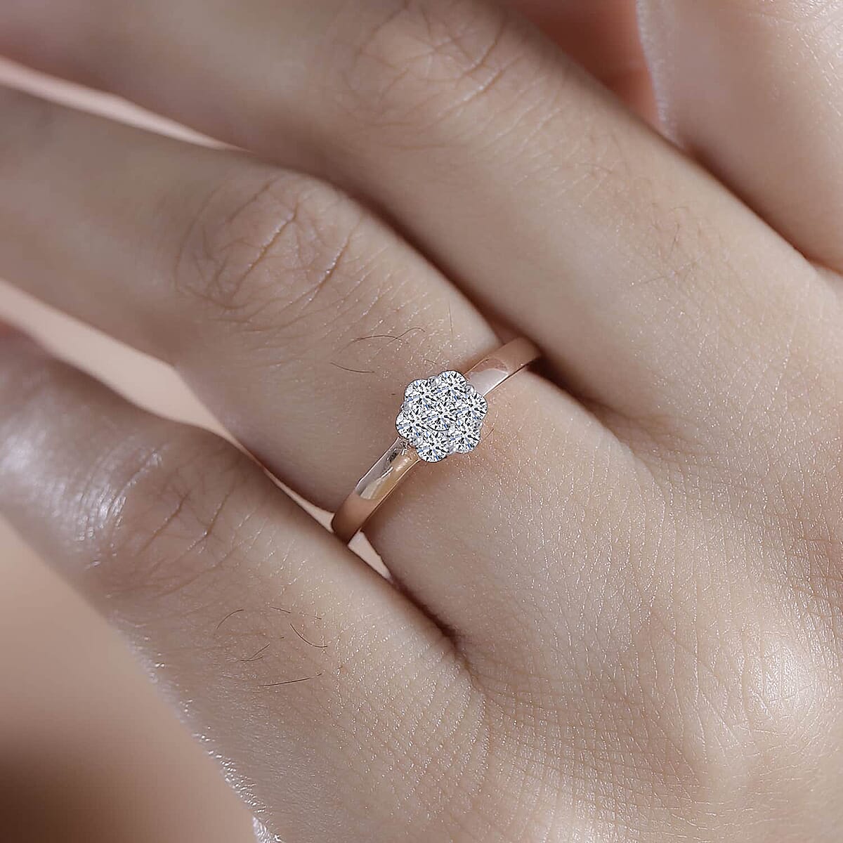 Luxuriant Lab Grown Diamond G-H SI 0.33 ctw Ring in 18K Vermeil Rose Gold Over Sterling Silver (Size 7.0) image number 2