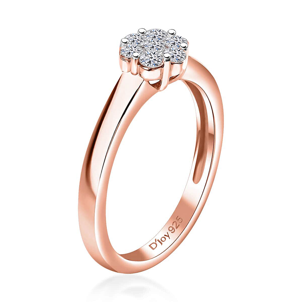 Luxuriant Lab Grown Diamond G-H SI 0.33 ctw Ring in 18K Vermeil Rose Gold Over Sterling Silver (Size 7.0) image number 3