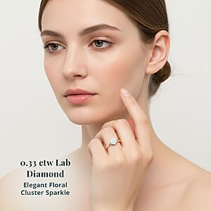 Luxuriant Lab Grown Diamond G-H SI 0.33 ctw Ring in 18K Vermeil Rose Gold Over Sterling Silver (Size 8.0)