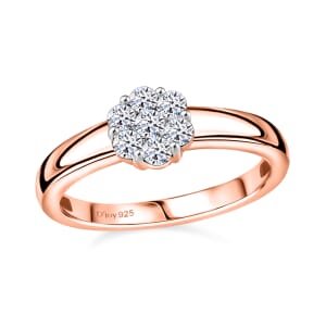 Luxuriant Lab Grown Diamond G-H SI 0.33 ctw Ring in 18K Vermeil Rose Gold Over Sterling Silver (Size 9.0)