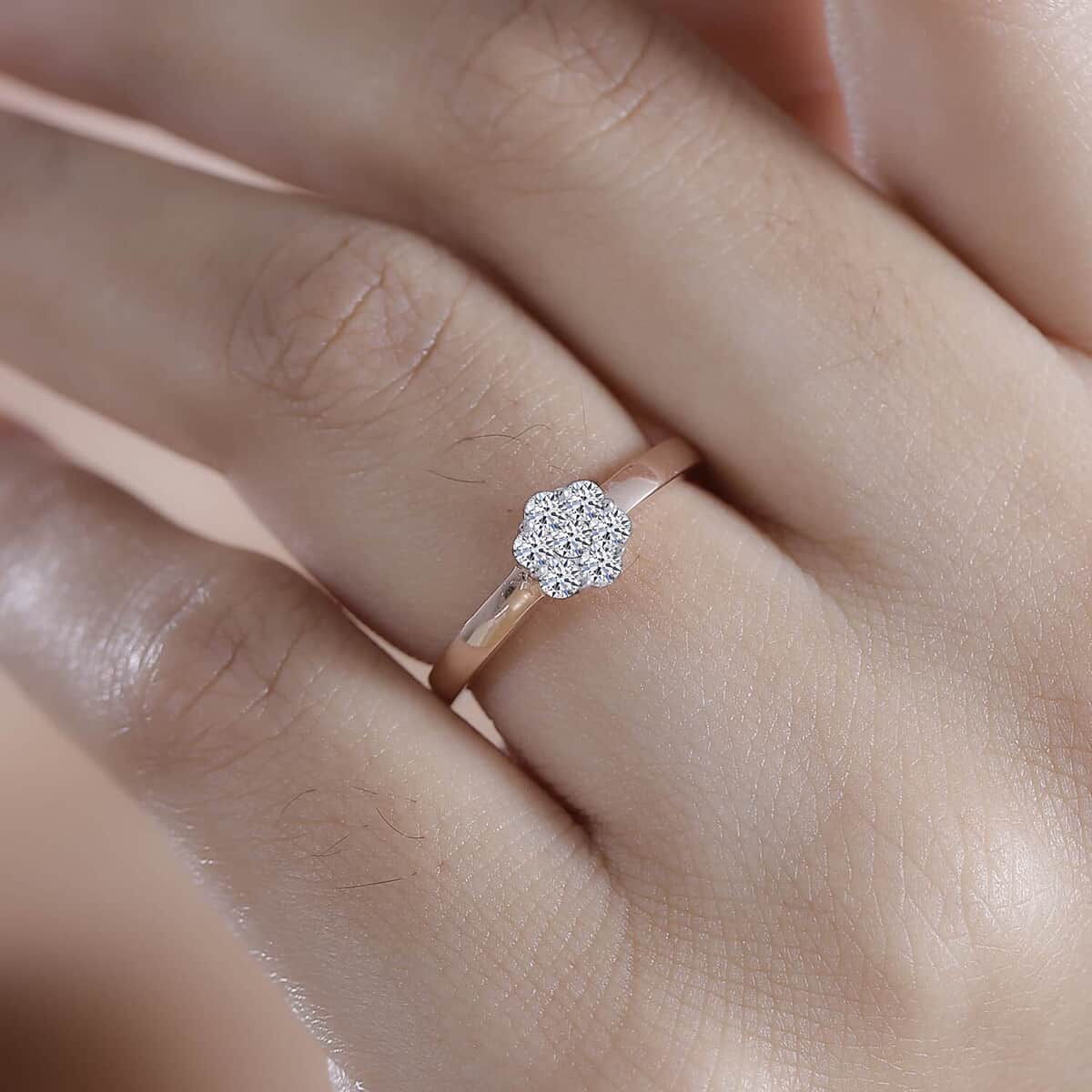 Luxuriant Lab Grown Diamond G-H SI 0.33 ctw Ring in 18K Vermeil Rose Gold Over Sterling Silver (Size 9.0) image number 2