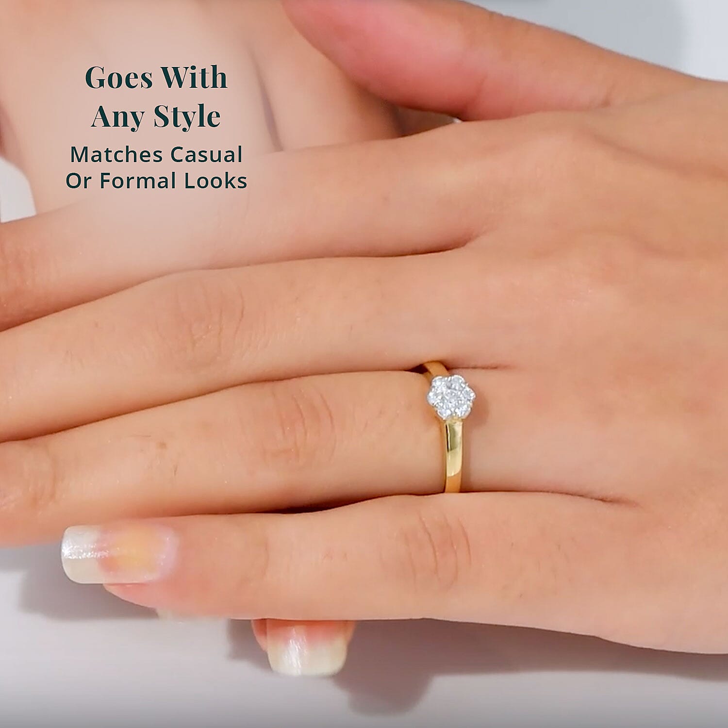 Luxuriant Lab Grown Diamond G-H SI 0.33 ctw Ring in 18K Vermeil Yellow Gold Over Sterling Silver (Size 6.0)