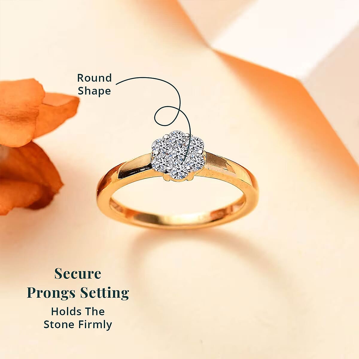 Luxuriant Lab Grown Diamond G-H SI 0.33 ctw Ring in 18K Vermeil Yellow Gold Over Sterling Silver (Size 9.0) image number 4