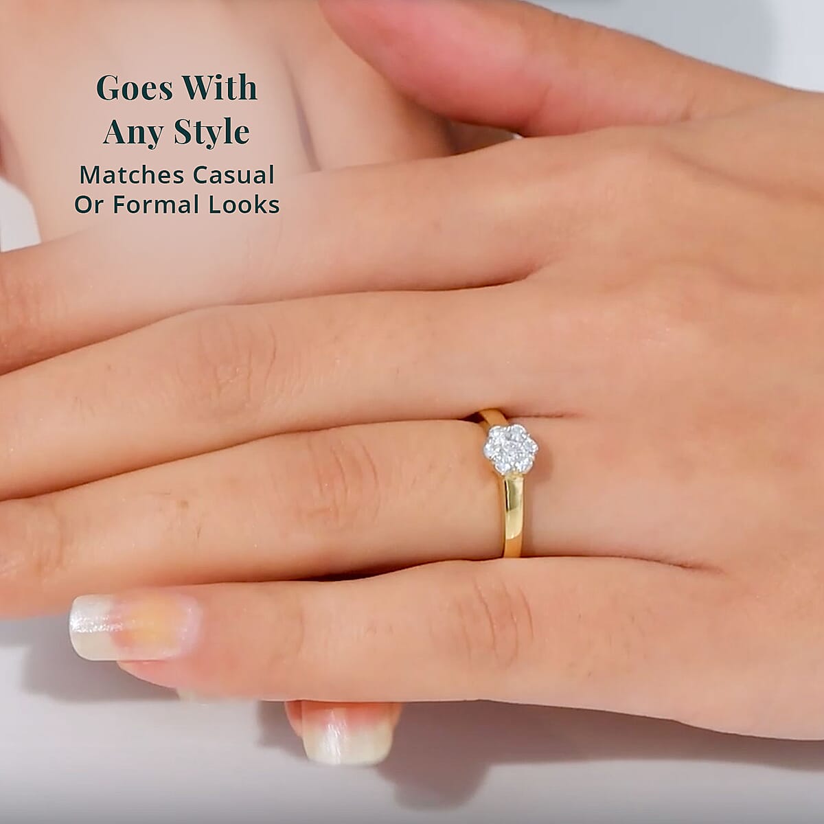 Luxuriant Lab Grown Diamond G-H SI 0.33 ctw Ring in 18K Vermeil Yellow Gold Over Sterling Silver (Size 9.0) image number 5