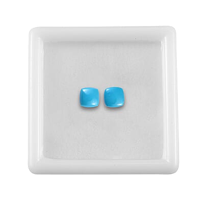 Premium Sleeping Beauty Turquoise Set of 2 (Cush 5x5 mm) 1.12 ctw