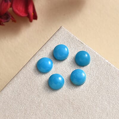 AA Sleeping Beauty Turquoise Set of 5 (Rnd 4 mm) 1.25 ctw