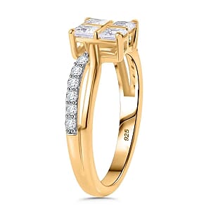 Moissanite 0.82 ctw Ring in Vermeil Yellow Gold Over Sterling Silver (Size 9)