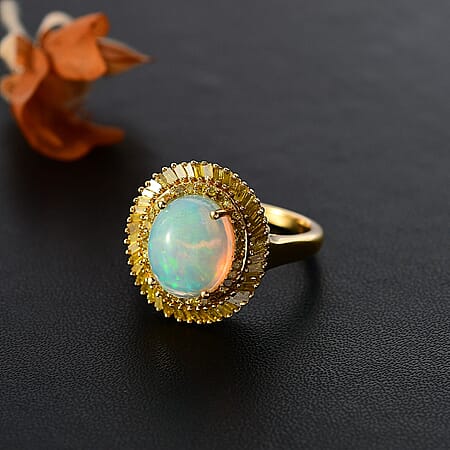 Ethiopian Welo Opal & Yellow Diamond / 10 - Product card gallery slide 2 (10177701249337)