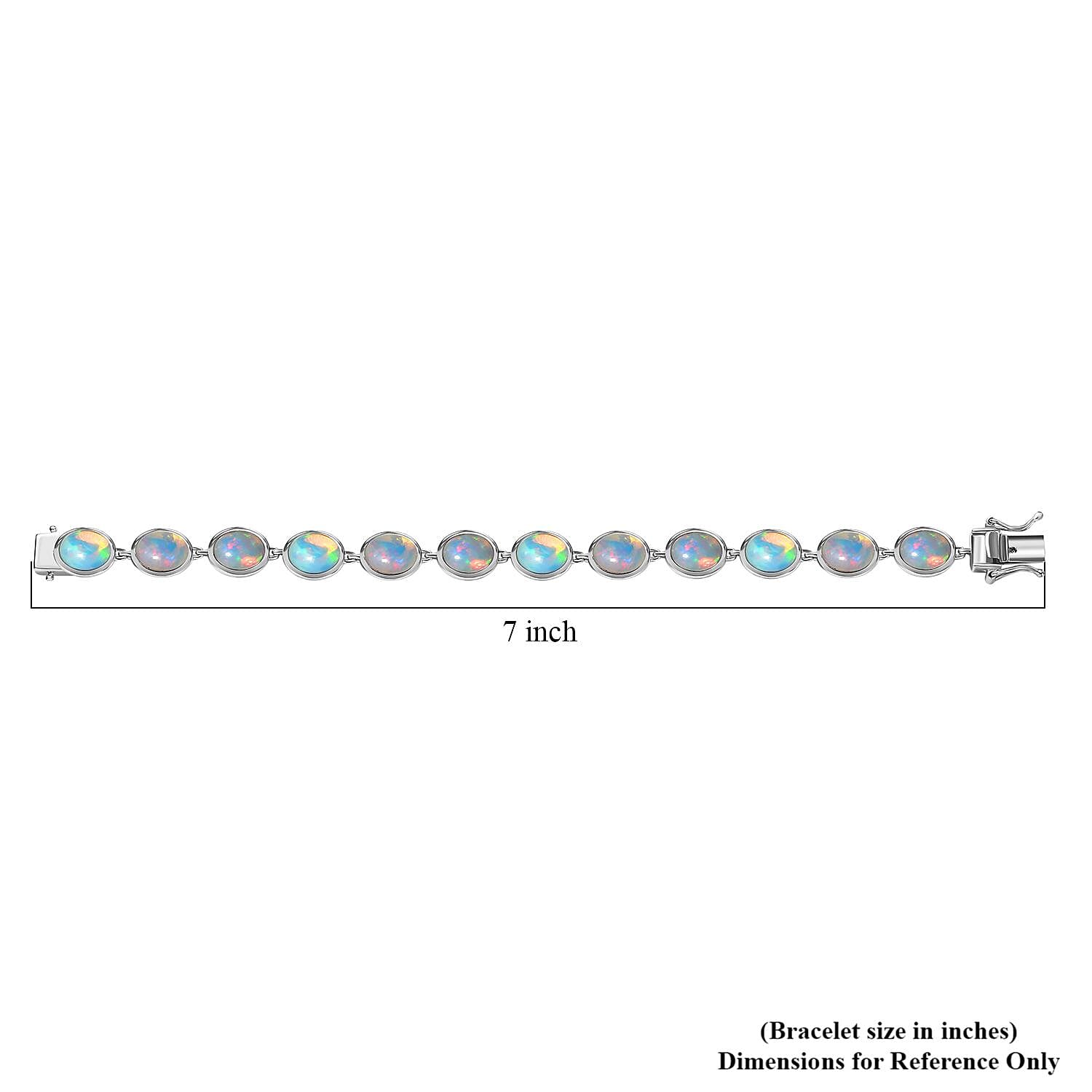 D'Joy Premium Ethiopian Welo Opal 13.40 ctw Dolphin Bracelet in Rhodium Over Sterling Silv (6.50 In)