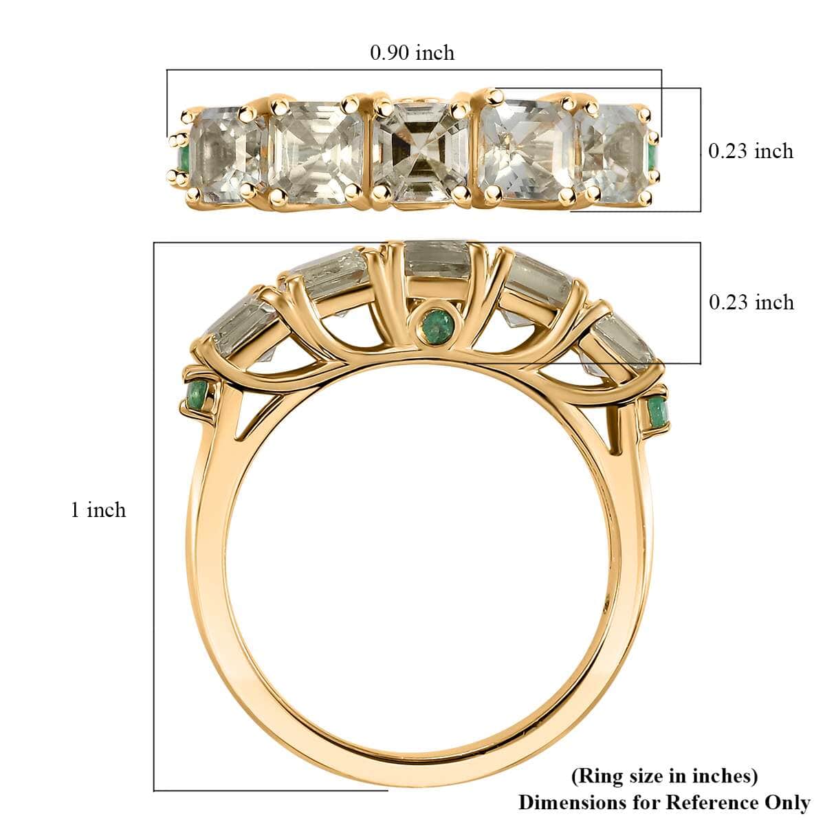 AAA Turkizite and Boyaca Colombian Emerald 2.30 ctw Ring in 18K Vermeil Yellow Gold Over Sterling Silver (Size 10.0) image number 5