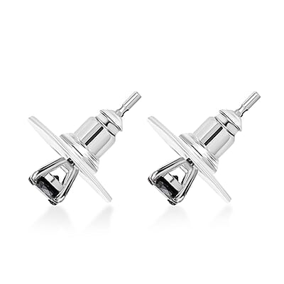 D'Joy Black Diamond 0.50 ctw Stud Earrings in Rhodium Over Sterling Silver