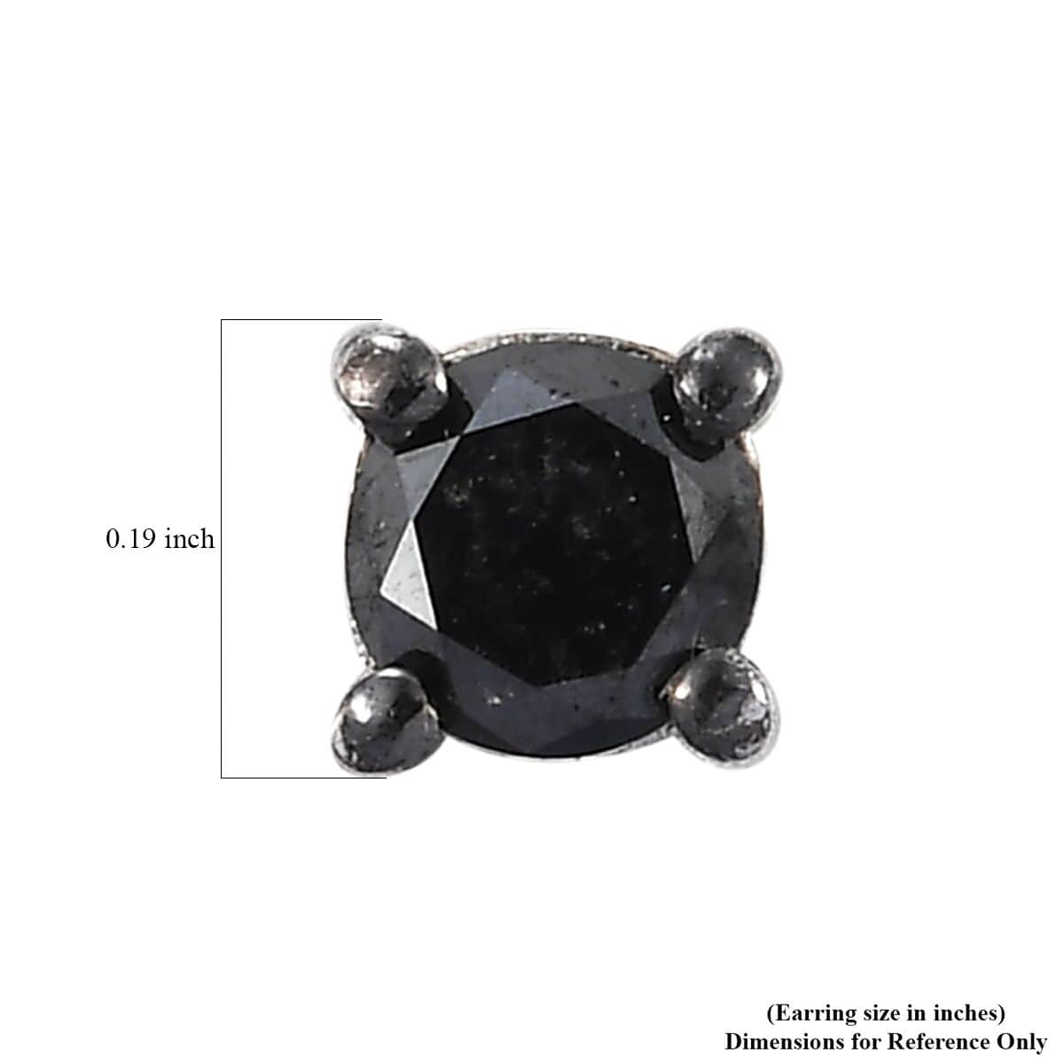 Black Diamond 0.50 ctw Stud Earrings in Rhodium Over Sterling Silver image number 4