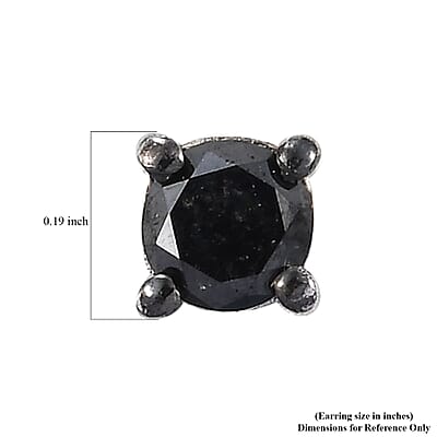 D'Joy Black Diamond 0.50 ctw Stud Earrings in Rhodium Over Sterling Silver