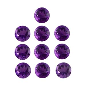 AA African Amethyst Set of 10 (Rnd 5 mm) 4.67 ctw Loose Gemstone