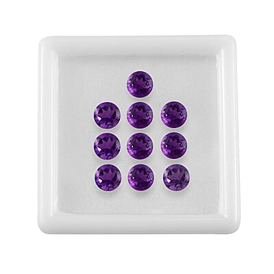 AA African Amethyst Set of 10 (Rnd 5 mm) 4.67 ctw Loose Gemstone