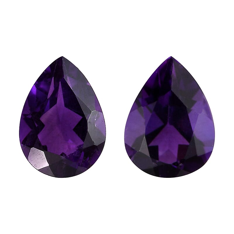 AA African Amethyst Set of 2 (Pear 7x5 mm) 1.23 ctw