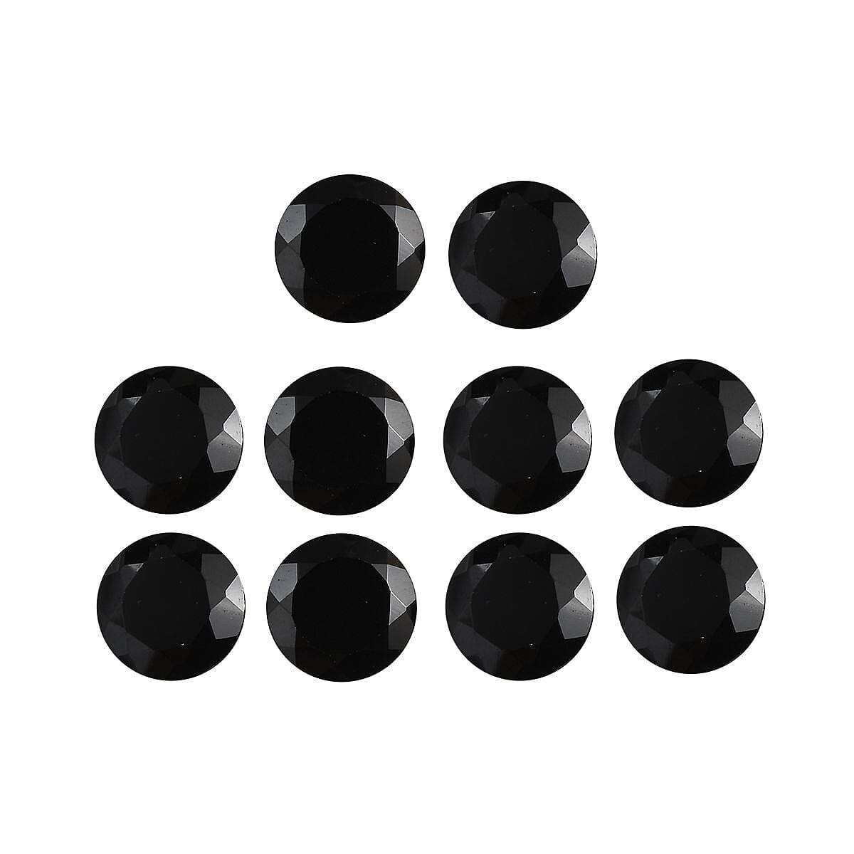 AA Thai Black Spinel Set of 10 (Rnd 5 mm) 5.21 ctw Loose Gemstone
