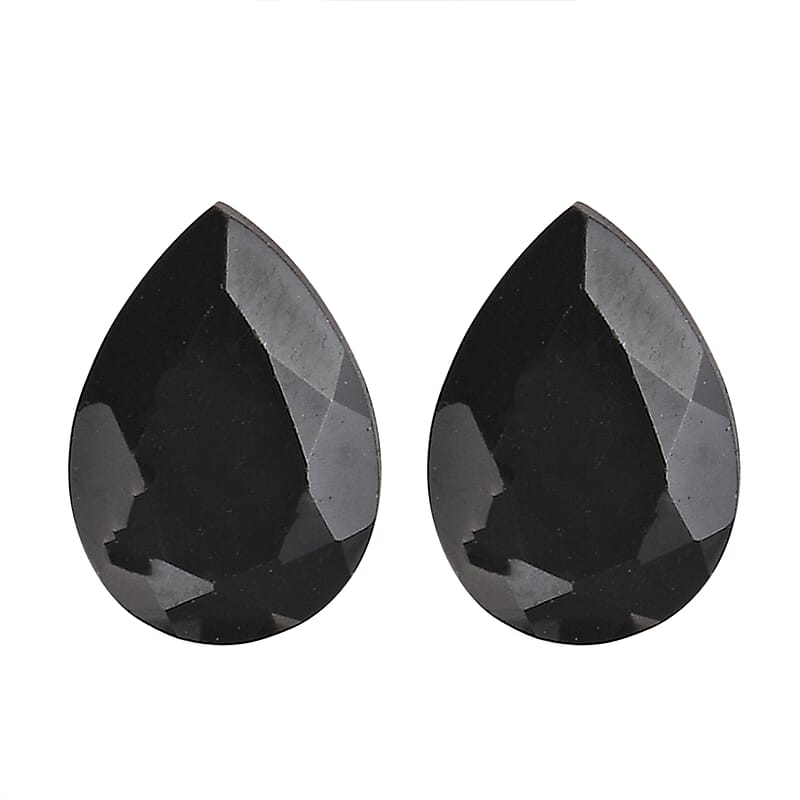 AA Thai Black Spinel Set of 2 (Pear 7x5 mm) 1.78 ctw