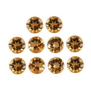 AA Brazilian Citrine Set of 10 (Rnd 5 mm) 4.19 ctw Loose Gemstone