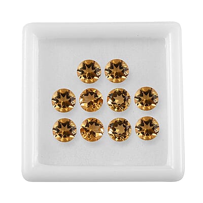 AA Brazilian Citrine Set of 10 (Rnd 5 mm) 4.19 ctw Loose Gemstone