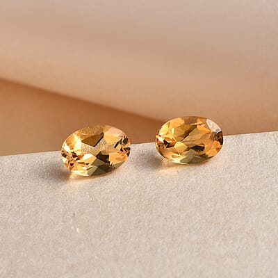 AA Brazilian Citrine Set of 2 (Ovl 7x5 mm) 1.66 ctw